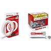 Fischer 552162 Nastro Biadesivo NTJH Trasparente, Fino a 300 kg per Rotolo, Resistente all'Acqua & 25 Tasselli Duopower con Vite, 8 x 40 mm, per Muro pieno, Mattone Forato, Cartongesso, 544017