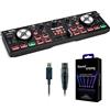 Numark DJ2GO2 Touch + SoundSwitch Micro DMX Interface - Console DJ a Due Deck, Cavo DMX Controller & Serato DJ Lite + Interfaccia compatta USB-DMX