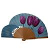 Abanicos DeAnita Ventaglio Spagnolo/Ventaglio dipinto a mano/Ventaglio flamenco/Ventaglio di legno Tulipani lilla