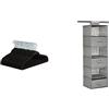 Amazon Basics Hanging closet shelf and Velvet Hangers