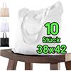 ELES VIDA Sacchetti in cotone bianco (10 pezzi in 38 x 42) - Prodotto di qualità originale certificato Öko-Tex, manico lungo, borsa per il trasporto, sacchetto di iuta, borsa di stoffa