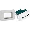 Vimar 0R14943.01 Calotta da parete IP55, 3 moduli Eikon, Arké e Plana & 0R14203 Plana Bpresa con protezione Sicury 2P+T 16A standard italiano tipo P17/11, bianco