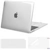 MOSISO Custodia Compatibile con MacBook Air 13 Cover M1 2021 2020 2019 2018 A2337 A2179 A1932 Retina Touch ID, per MacBook Air M1 Cover 13,3 Case&Copritastiera&Pellicola, Cristallo Chiara