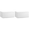 HOMCOM Set 2 Comodini Sospesi Salvaspazio con Cassetto in Legno e MDF, Comodini Sospesi Camera da Letto, 49x38x23 cm, Bianco | Aosom Italy