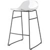 Connubia Sgabello Academy CB2167 con struttura in metallo e seduta in policarbonato da h. 82 cm - IN PROMOZIONE CON VOUCHER
