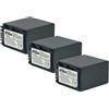 vhbw 3x batteria compatibile con Sony Handycam FDR-AX53, FDR-AX53E, FDR-AX700 videocamera camcorder (2200mAh, 7,2V, Li-Ion)