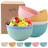 Goevcclei Ciotola Per insalata Plastica, Set Scodelle Plastica, per zuppe, riso, cereali, frutta(6 pezzi)