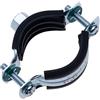 Keple 10-14 mm Morsetto per tubi con rivestimento in gomma nera, Clip per tubi in due parti con montaggio a parete M8, Supporto per tubi, gancio ad anello diviso, staffa per tubi regolabile (4 pezzo)