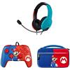 PDP 500-162-NA-BLRD Cuffie Stereo per Nintendo Switch + Nintendo Switch Faceoff Deluxe+ Controller Cablato Audio Mario - Nintendo Switch + Commuter Case Mario Nintendo Switch & Lite - Nintendo Switch