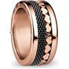 BERING Arctic Symphony Collection Yangtze 9 - Anello da donna in acciaio inox, finitura lucida, color oro rosa