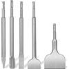 CGBOOM Set di Scalpelli da 5 pezzi per SDS Plus, 165 mm x 75 mm di Scalpello di Piastrelle, Scalpelli Larghi, Scalpelli Piatti, Scalpello a Forma di U per Muratura delle Piastrelle, Muratura