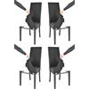 t m c s Tommychairs - Set 4 sedie imbottite con cuffia sfoderabile modello Jazz per cucina e bar, struttura in faggio anilina nera, seduta e schienale imbottiti e rivestiti con cuffia in tessuto nero