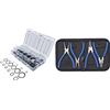 Sconosciuto BGS Technic Pro+ Set 4 Pinze Per Anelli Di Sicurezza, 150 Mm & Technic Pro+ Confezione Da 300 Seeger Esterni Assortiti, Anneli Elastici, Dimensioni: Da 3 A 32 Mm