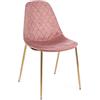 Fashion Commerce Set di 4 Sedie Velluto Rosa