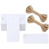 G2PLUS 100PCS Etichette in Carta Kraft,Etichette Regalo,Tag Regalo, Etichette Rettangolare,con Spago di Iuta Per Confezioni Regalo per Feste di Compleanno