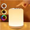 SOLIDEE Touch Dimmable Night Lamp, Led Luce Notturna Bambini, Con 256 RGB Lampada Da Tavolo Bianco Caldo, Luce Notturna Batteria Di Ricarica Usb, Timer Di 1 Ora Per Camera Da Letto/Soggiorno