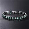 SONGK 4mm Cubic Zirconia Bracciale da Tennis Verde Bracciali a Catena per Donna Uomo Catena a Mano Color Argento Color Oro CZ Catena Homme Jewelry