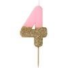 Talking Tables We Heart compleanni glitter candela numero 4, carta, multicolore, 2 x 5.2 x 13.8 cm