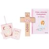 MaMeMi Set regalo per ragazze - con croce per bambini, angelo custode in argilla e libro per preghiera - ricordo del santo battesimo - regali per battesimo