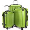 HAUPTSTADTKOFFER - Alex - Set di 3 valigie (S, M & L), 235 litri, Colore Mela Verde