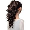 WIG ME UP - Toupet Coda di cavallo Castano medio Extension Clip a farfalla Delicati e Pregiati Ricci Molto lungo 50 cm SA09-6
