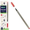 D.RECT D407 Fineliner | adatto per l'uso quotidiano, scrittura e materiale scolastico | Alta qualità, superfine, larghezza linea ca. 0,4 mm, 12 pezzi, rosso