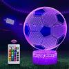 QIANLAINIAO Calcio Lampade 3D Illusione Ottica Luce Notturna, Lampada Led Da Tavolo Illuminazione Luce Di Notte, 16 Colori Controllo Tattile Lampada Decorazione Da Comodino Con Cavo Usb, Regali di calcio bambini