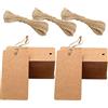 G2PLUS 200PCS Etichette in Carta Kraft,Etichette Regalo,Tag Regalo, Etichette Rettangolare,con Spago di Iuta Per Confezioni Regalo per Feste di Compleanno