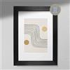 Hygge Creations Stampa artistica da parete con onde rustiche, arte rustica | arte da parete retrò | stampa beige | decorazione rustica cornice nera senza supporto A3