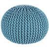 Fashion Commerce FC0720169 Puof di Tessuto Intrecciato Turchese, Cotone, 1