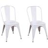 Fashion Commerce 02-FC785 Set Sedie Tolix, Acciaio, Bianco, 44x48x84 cm 2 unità