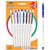 GielleService Bic Cristal Up Conf. 8 penne a sfera Punta tonda 1,2mm Linea 0,6mm Colori assortiti 949872