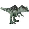 Mattel Jurassic World Gigantosauro Attacco Letale con fauci mobili, ruggito e movime...