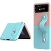 SEAHAI Cover per Samsung Galaxy Z Flip 4 (Z Flip4 5G), Leggero Matte Ultra-Sottile Antiurto PC Gel di Silice Custodia, Tocco Setoso Moda Case Cover con Cinghia di Supporto Retrattile - Rosa/Blu