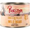 Purizon Adult Cervo & Pesce - senza cereali Crocchette per gatto - umido a completamento: 6 x 200 g Purizon Adult Filetto di Pollo con Cinghiale