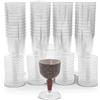 LATERN 50 Pezzi Bicchieri da Vino con Glitter Argento, 170ml Bicchieri da Degustazione in Plastica, per Feste con Stelo Riutilizzabili Tazze da Dessert per Birra Whisky Champagne