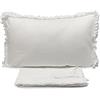 SaRani Set Lenzuola Renato Balestra Cotone Matrimoniale Federe con Volant JOLLY (Bianco)