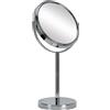 Kleine Wolke Specchio cosmetico Base Mirror con ingrandimento 5X, Dimensioni: 17 x 33 x 12 cm, Materiale: Metallo/Vetro, Argento