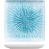 H&H Neptune Piatto Quadro in Porcellana, 19cm, Design Moderno ed Elegante, Blu Sfumato