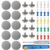 Zocipro 65Pcs Kit Riparazione Cielo Auto, Riparazione Automobilistica Rivetti Pulsante di Riparazione con 65 Spilli Colorati 1 Cacciavite 1 Metro a Nastro per Tutte Auto (Grigio)