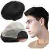 YANAHAIR Protesi Capelli Uomo Yanahair Toupee per Uomini Parrucchini Parrucca Capelli Veri Uomo Parrucche 100% Europeo Capelli Umani Veri 0.04mm V-loop PU pelle sottile Toupet (8x10,#1 Nero Profondo)