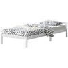 [en.casa] Struttura Letto in Legno di Pino 120 x 200 cm con Testiera Bassa Letto 1 Piazza e Mezza in Design Minimal - Bianco