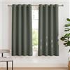 PONY DANCE Tende Oscuranti per Interni - Tende Termiche per Camera da Letto Tenda Oscurante ad Anelli Tende Moderne per Soggiorno 2 Pezzi L 140 x A 175 cm, Verde Grigiastro
