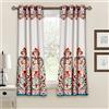 Lush Decor Clara Curtains Tende, Poliestere, Turchese e Mandarino, W 52 x L 63 (1 Panels)