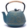 MILVBUSISS Teiera in Ghisa, Teiera Giapponese con Infusore per Foglia Sciolta, Grande Capacità 1200ml Sakura Design Bollitore da Tè per Piano Cottura Rivestito con Interno Smaltato, Verde