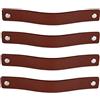 Brute Strength - Maniglie in pelle - 20 x 2,5 cm - Cognac - 4 pezzi | Maniglie e tiranti in cuoio pieno fiore per mobili, armadi e cassettiere; viti corte e lunghe incluse