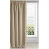 Eurofirany LOGAN Tenda Oscurante Extra Lunga - 1 Unità, Rod Pocket, Fettuccia Arricciatenda, Blocco della Luce, Oscuramento della Stanza, Camera da Letto, Soggiorno, 135x270 cm, Beige