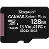 Kingston Technology Micro SD (T-Flash) 128GB Cl.10 HC Canvas Select+ Adapater Kingston (SDCS2/128GB) - SDCS2/128GB