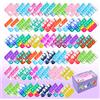 OGNI ORA 60 PCS Mini Pop Fidget It Portachiavi, Squeeze Pop Giocattoli in Silicone, Gadget Compleanno per Bambini, Giocattoli Sensoriali, Giocattoli Antistress per Bambini e Adulti