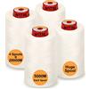 New brothread - 28 Opzioni - 4 Grandi Bobina di 5000M per tutti gli usi Filo da Cucito in Poliestere 40S/2 (Tex27) per Cucito, Quilting, Patchwork, Serger e Overlock - Natural